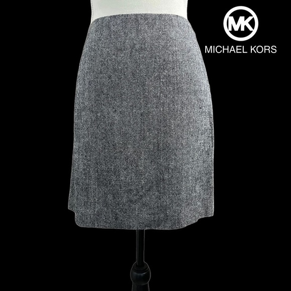 KORS by Michael KORS (NWOT) Wool Blend Fully Lined Tweed Skirt Size 10 - Picture 2 of 14